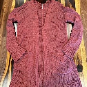 Free People Knit Cardigan Red Rust Size Large